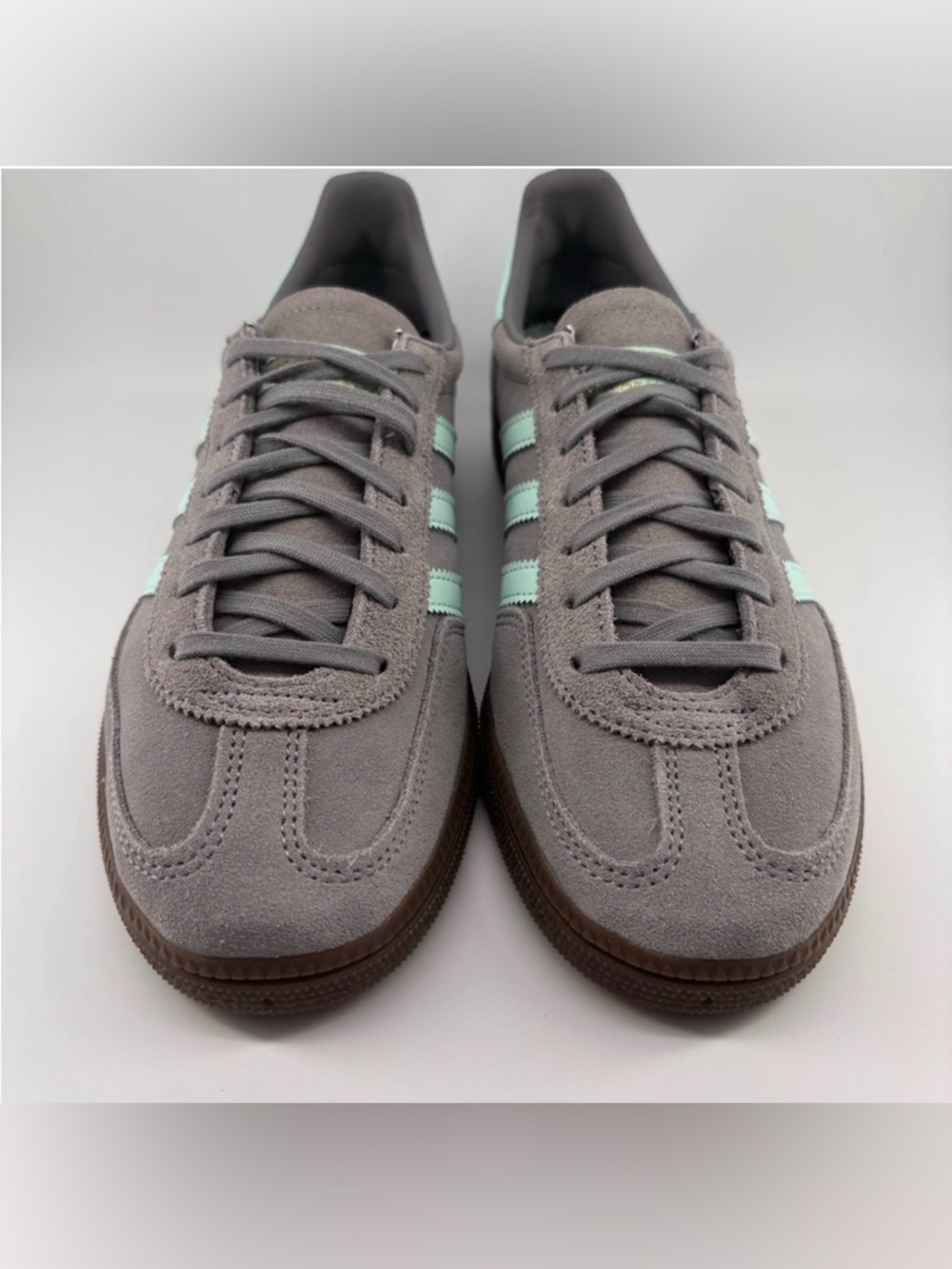 NWT Adidas Womens Handball Spezial Gray Mint Suede Sneakers Size 6.5 (w 8.5) - Picture 2 of 6